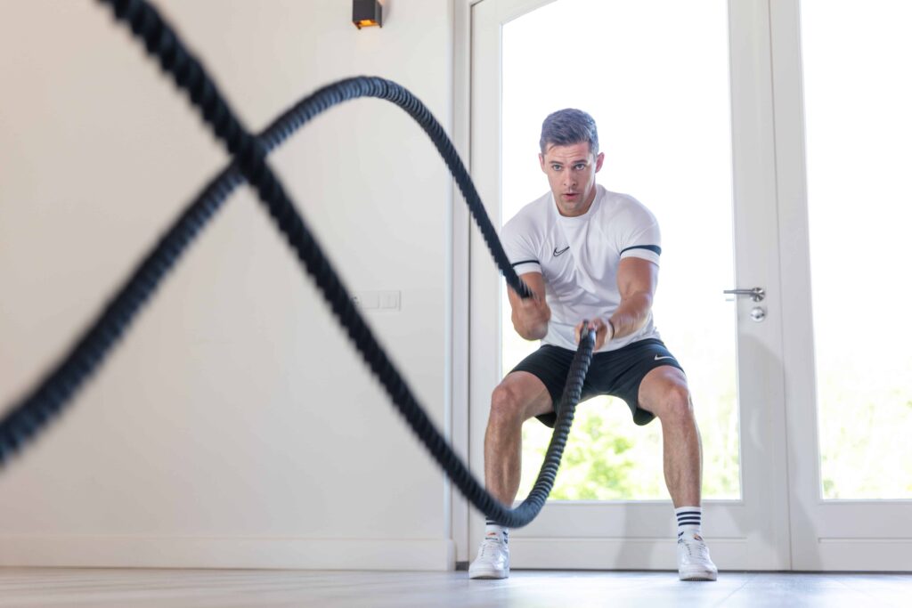 Battle rope oefening armen