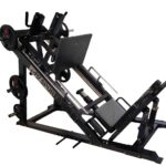 Leg press benen trainen zijaanzicht achter links
